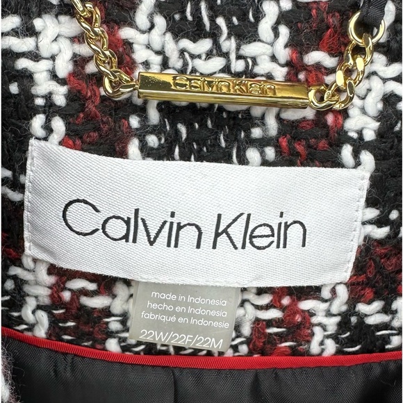 Calvin Klein NWT Wool Blend Tweed Plaid Topper Jacket Women’s Size 22W (2X) - Picture 2 of 12